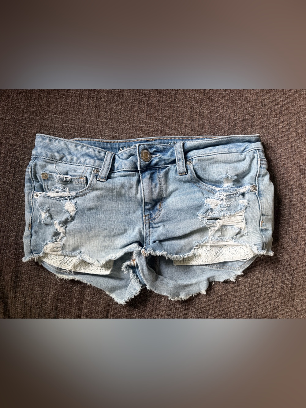 American Eagle Outfitters cut off low rise distressed jeans shorts- size 6